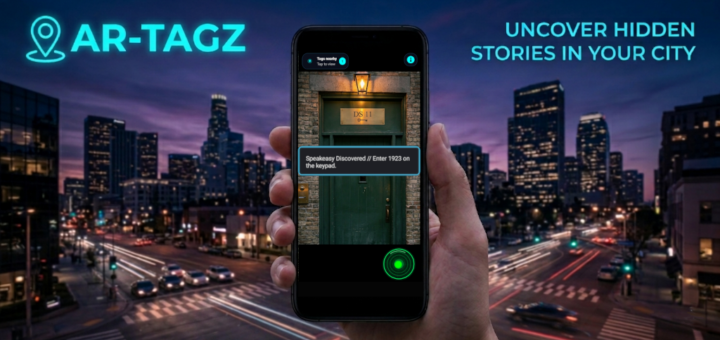 Augmented Reality in a city at night